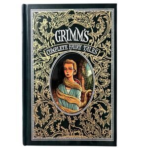 😍Grimm's Complete Fairytales Hard Cover Gold Embossed 211 Stories With Ribbon